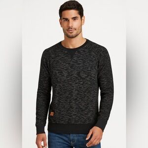 Kangol Charcoal / Black chic quiet luxury fitted Knit Men’s Burnout Sweater M